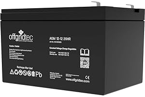 Offgridtec AGM Solar Battery Extremely Cycle Resistant 12 Ah 20 Hours 12 V 2-01-001985