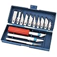 AmigozZ 13 Blades 3 Handles With Box Non-Slip Metal Scalpel Tools Kit Paper Cutter Engraving Craft Knife for Sculpture Carving