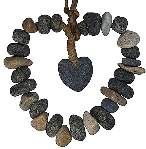 khevga Stein-Deko Deko-Hänger Steinherz - großes Herz aus Stein zum hängen (Steinherz einzeln)