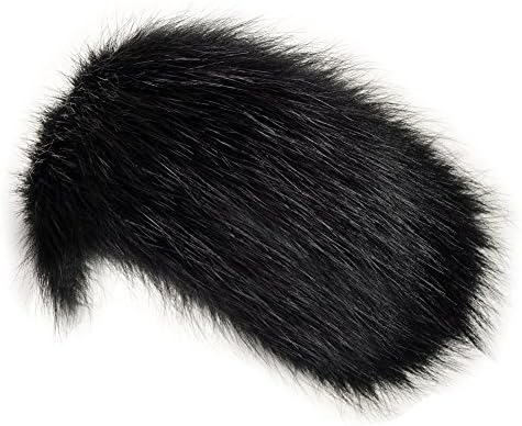Cinoyoni Womens Faux Fur Headband Winter Earwarmer Earmuff Hat Ski (Black)