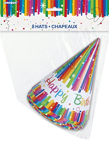 Geburtstags-Partyhüte in Regenbogenfarben, 8 Stück - 2
