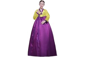 Zhuhaixmy Women Korean Traditional Hanbok Set Long Sleeve Colorful Dress Cosplay Dae Jang Geum Costume