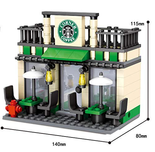 Modbrix City Bausteine Cafe Ladengeschäft, 190 teiliges Konstruktionsspielzeug - 3