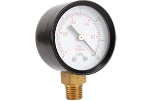 HIDYLIU Manometr Wakuometr 2 Manometr Próżniowy Fr Sprężarka Powietrza Woda Olej Gaz 1/4 NPT Mocowanie Dolne MF