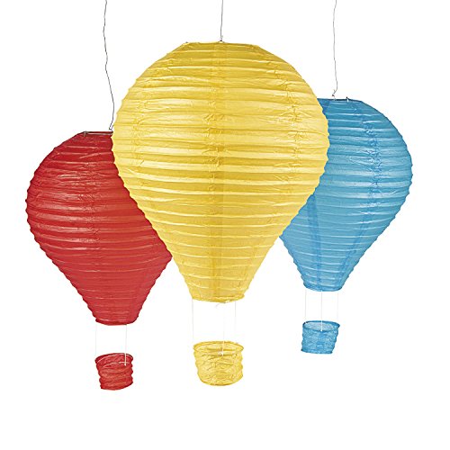 Lampion Laternenset Heißluftballon in 3 verschiedenen Farben 3 Stück Palandi®
