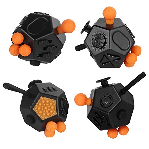JouerNow Fidget Cube II Anxiety Stress Relief Focus 12 side Dice Kid Toy Gifts Black JouerNow Fidget Cube II Anxiety Stress Relief Focus 12 side Dice Kid Toy Gifts Black