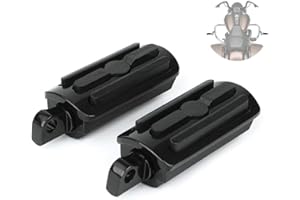 Triclicks Motorcycle Footrest Footrest Adjustable Highway Footrest Attachment Kit for Harley-Davidson Front or Rear Billet Aluminium & Rubber Heavy Duty (Black)