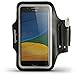 Produktbild igadgitz Reflektierenden Schwarz Sports Jogging Armband Laufen Fitness Oberarmtasche für Motorola Moto G 5. Generation (Lenovo Moto G5) Mit Schlüsselfach