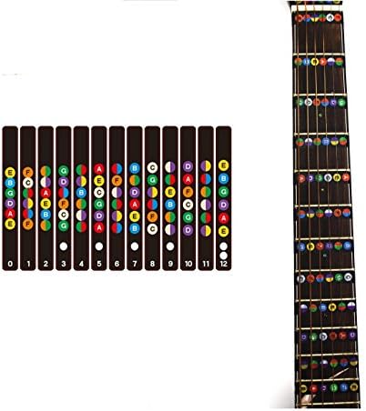 Wishing Guitar Stickers Guitar Fretboard Note Fretboard Fret Map Guitar Note Stickers for Beginner Learning  (for Acoustic and Electric Guitars)