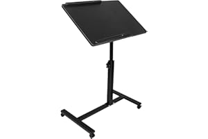 HUOLE Table de Lit pour Ordinateur Portable,Table de lit avec Roulette,Réglable en Hauteur, avec roulettes Verrouillables,61 * 44 * 65/95CM-noir