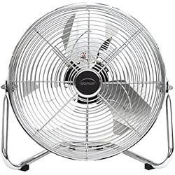 DOMAIR BA30CC - Ventilateur/Brasseur d'air à poser - Diamètre 30 cm - 48 Watts -3 vitesses - Débit d'air : 3317 m3/h - Inclinable - Chromé