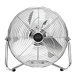DOMAIR BA30CC - Ventilateur/Brasseur d'air à poser - Diamètre 30 cm - 48 Watts -3 vitesses - Débit d'air : 3317 m3/h - Inclinable - Chromé