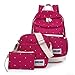 Produktbild Evay 3 Teile Set Damen Canvas Rucksack Freizeit Serie Polka Dots Groß Mädchen Schulrucksack + Schultertasche Messenger Bag + Mäppchen Purse Mädchen Jungen Teenager Casual Daypacks Hot Rosa