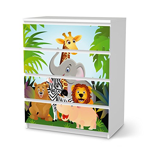 Möbeldekoration IKEA Malm 4 Schubladen Design Wild Animals (Grafik & Illustration) Wohnzimmer Schlafzimmer Esszimmer