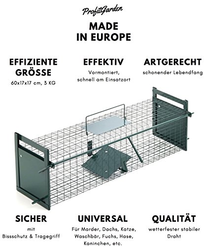 Tierfallen – 5 verschiedene Ausführungen, Schutz für Ihr Eigentum und Nutztiere, schonender Lebendfang, effektiv und sicher, wetterfest, einfache Handhabung, ideal als Katzenfalle, Fuchsfalle, Marderfalle, Rattenfalle, Kleintierfalle, Drahtfalle - 2