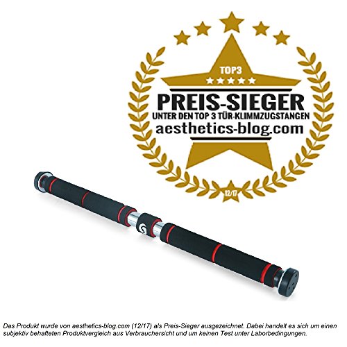 AUSGEZEICHNET: Profi Klimmzugstange „Powerful“ von Sportastisch :: speziell verstärkter Stahl und extra breite Griffzonen :: Profi-Drehmechanismus :: Ideal für Türrahmen 63 – 100 cm ::belastbar bis 350kg :: schnell aufgebaut, ohne Schrauben:: perfekt für Klimmzugtraining zu Hause :: Kostenloser BONUS: exklusives eBook „Klimmzugtraining“ :: optimal mit der Premium Klimmzughilfe PullHard erweiterbar :: inklusive 3 Jahren Sportastisch Produktgarantie - 2
