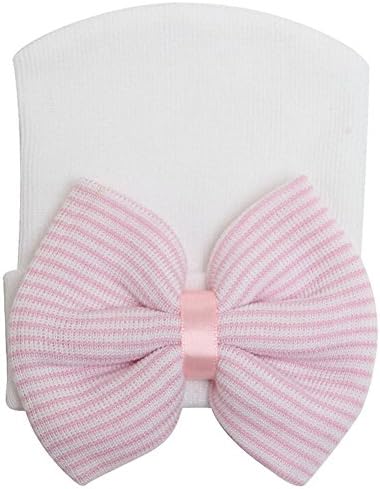 GloryhonorCute Newborn Baby Infant Girl Toddler Comfy Bowknot Hospital Cap Beanie Hat