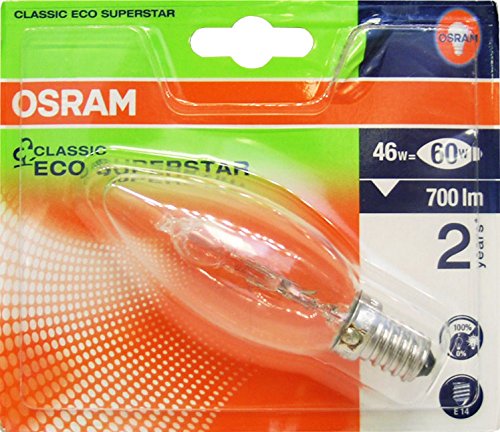 Preisvergleich Produktbild Osram Classic B Halogen-Lampe, E14-Sockel, dimmbar, 46 Watt - Ersatz für 60 Watt, Warmweiß - 2700K