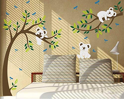 luckkyy Koala Árbol de Rama y wallstickers para Nursery Dormitorio Decoración para la pared, multicolor, 80"W x 112"H