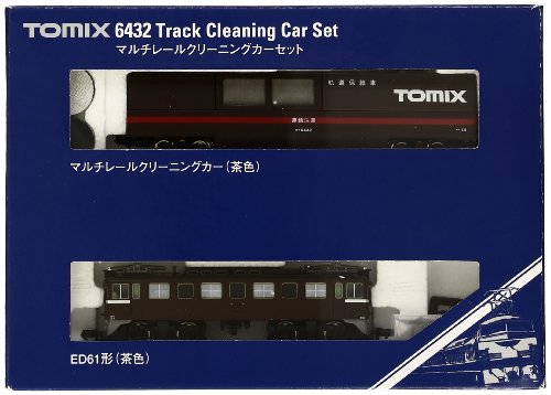 Track Cleaning Car Set (Electric Locomotive Type ED61 Brown + Multi Track Cleaning Car Brown) (Model Train)