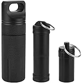 Portapillole Portachiavi - Set 7 Pezzi In Alluminio Con Moschettoni, Mini Contenitori Impermeabili - Foto 13