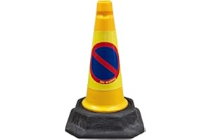STREET SOLUTIONS UK Street Solutions - No Waiting Road Traffic Cones 18" (460mm) Self Weighted Safety Cone - 100% Recycled PVC, Heavy Duty, Strong and Durable…