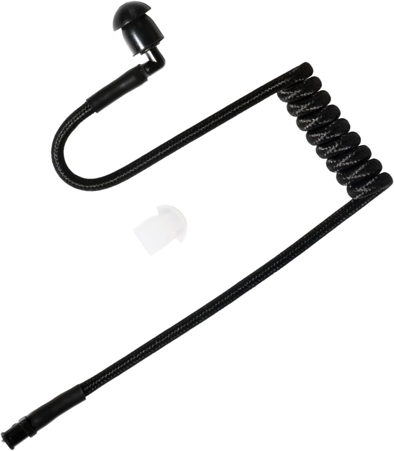 HYSHIKRA Nylon Kinitted Replacement Covert Acoustic Air Coil Audio Tube Compatible with Motorola Kenwood Baofeng Walkie Talkie FBI Security Earpiece Headset (Black, 1)