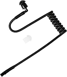 HYSHIKRA Nylon Kinitted Replacement Covert Acoustic Air Coil Audio Tube Compatible with Motorola Kenwood Baofeng Walkie Talkie FBI Security Earpiece Headset (Black, 1)