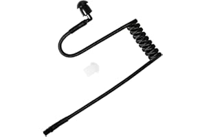 HYSHIKRA Nylon Kinitted Replacement Covert Acoustic Air Coil Audio Tube Compatible with Motorola Kenwood Baofeng Walkie Talkie FBI Security Earpiece Headset (Black, 1)