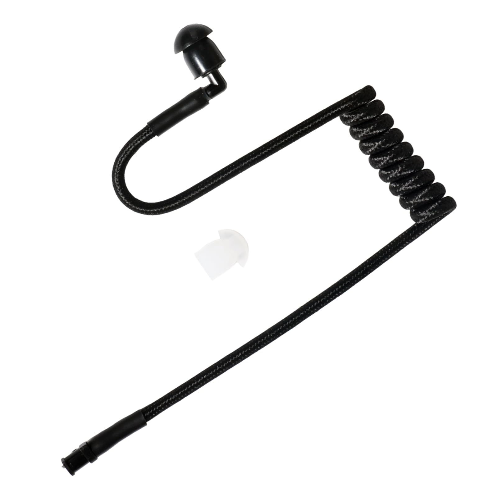 HYSHIKRA Nylon Kinitted Replacement Covert Acoustic Air Coil Audio Tube Compatible with Motorola Kenwood Baofeng Walkie Talkie FBI Security Earpiece Headset (Black, 1) - 1