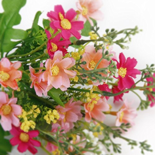 ROSENICE SeideBlume Blumenstrauß Kunstblumen Künstliche Cineraria für Hochzeit Party Fest Haus Büro Bar Dekor - 9