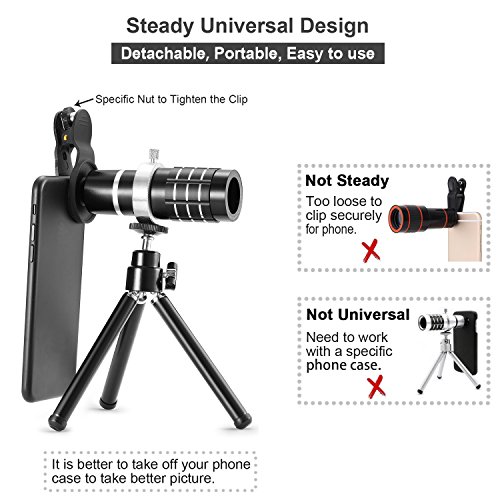 TECHO-Universal-12X-Zoom-Telephoto-Lens-Professional-HD-Super-Wide-Angle-Lens-Macro-Lens-for-iPhone-7-6s-Plus-SE-Samsung-Galaxy-S8-S7-Edge-Google-Most-Smartphones