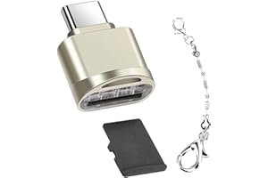 YIXINHE Portable and Durable Micro SD Card Reader, USB 3.0 Type-C to Micro SD SDHC SDXC OTG Reader, (Gold）