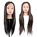 Hairdressing 70% Deep Brown Professional Real Hair 26 Inch,CoastaCloud Training Mannequin Head Hairdresser Human Hair with Clamp
