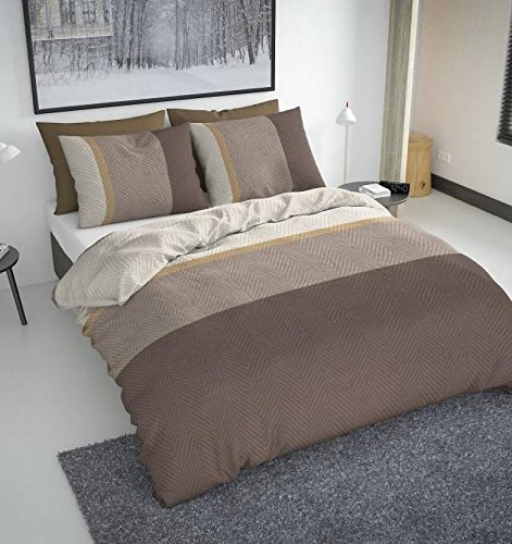 Nightlife – Bettwäsche / Bettbezüge Trisha Taupe – Braun – 140×200/220 – Mit 1 Kissenbezug 60×70 - 2