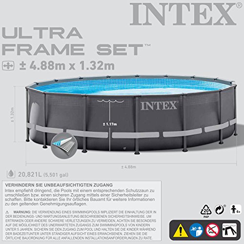 Intex 488×132 cm Schwimmbecken Swimming Pool Schwimmbad Ersatzpool Frame metal 28924 - 4