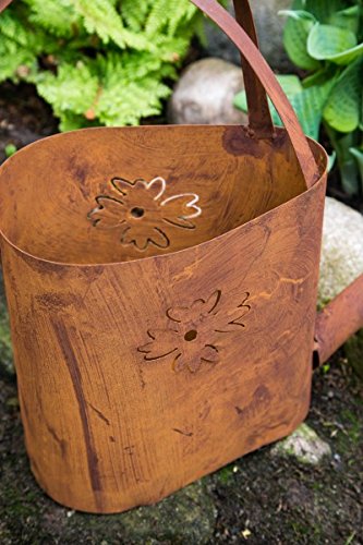 Dekokanne / Pflanzkanne Metall Rost, groß - 5