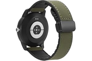 FiiMoo Skórzany pasek kompatybilny z Garmin Venu 3/Garmin Venu 2/Garmin Forerunner 265 / Forerunner 965, 22 mm, zapasowy pasek, silikonowe paski magnetyczne do Garmin Vivoactive 4