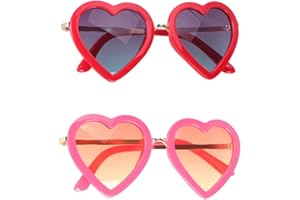 TENDYCOCO Neuheit Sonnenbrille Farbige Linsenschirme Herzförmige Sonnenbrille Party Brille für Kinder 2Stk / Pack