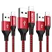 Produktbild NVEUS iPhone Ladekabel Lightning Kabel, [3 Pack 2m] Nylon Kabel High Speed Sync Datenkabel und Schnellladekabel für iPhoneXS/XS Max/Xr/X/8/8Plus/7/7Plus/6s/6/5s/SE, iPad Mini 2/3/4/Air (Schwarz-Rot)