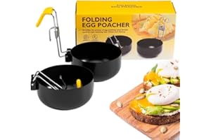 LSYZHX 2 Pack Stainless Steel Egg Poacher, Non-Stick Egg Poaching Pans, Round, Black