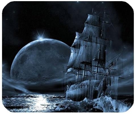 Funny Nautical Vintage Sailing Pirate Ship Theme Non-Slip Rubber Mousepad Gaming Mouse Pad Mat 9.84"x7.87"