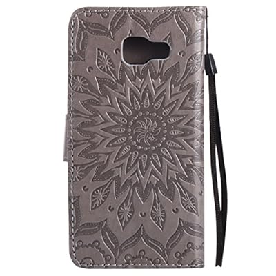 JAWSEU PU Leather Case Compatible with Samsung Galaxy A3 2016  Flip Wallet Front and Back Magnetic Folio Stand Cover with Cute Pattern Design Inner Silicone Card Slots Function Protective Cover