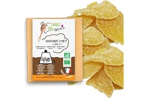 [MA] BIO ÉPICERIE [MA] bio-épicerie | Gingembre confit BIO en lamelles | 440G | Sachet vrac | Certifié biologique | Fruit confit de qualité supérieure | Sans conservateur