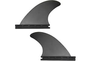 Mangobuy Future Surfboard Fin Set Black and Green Color Surfboard Fin Set of 2 Fins with Futures base GL Fin Longboard