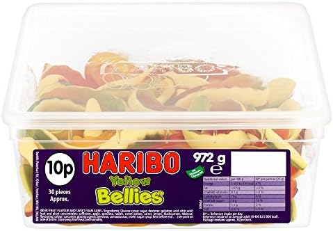Haribo Yellow Bellies Sweet Snakes Tub 30s (1 Tub)