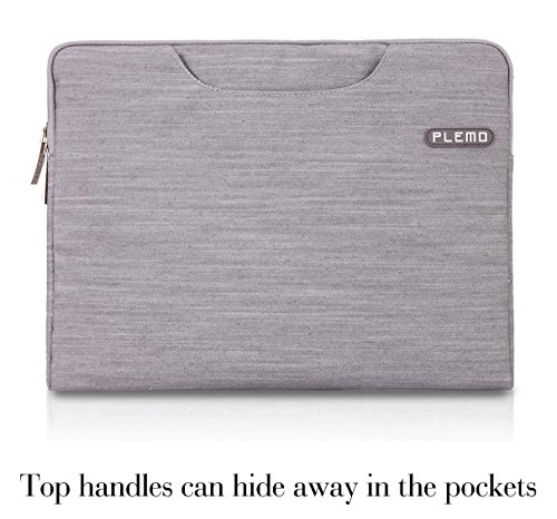 Plemo Denim-Gewebe Tasche Hülle Aktentasche Sleeve für 33-33,8 cm (13-13,3 Zoll) Laptop / Notebook Computer / MacBook / MacBook Pro / MacBook Air, Grau - 7