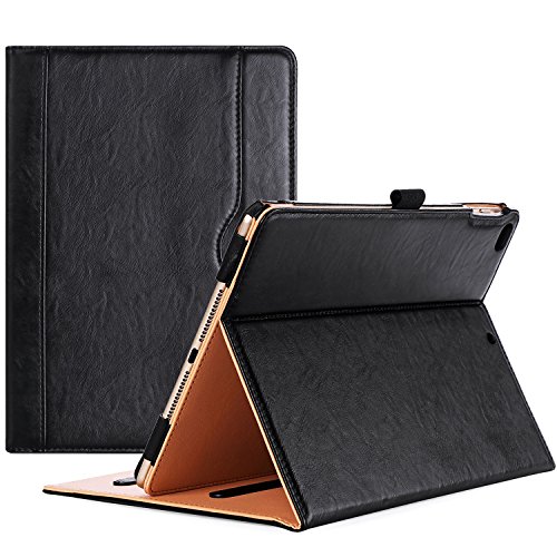 ProCase iPad Fall 9.7 "2017 - Weinlese-Folio-Standplatz-Abdeckungs-Fall für neues 2017 Apple iPad 9.7 Zoll, passen auch iPad Luft 2 / iPad Luft, mit mehrfachen Betrachtungs-Winkeln, Dokument-Karten-Tasche -Schwarz