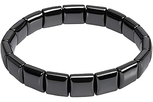 RUGBOL Pulsera de Hematita, Joyería Minimalista de Piedra Natural en Forma Cuadrada para Hombre y Mujer