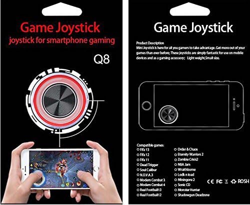 2017 NEW mini smartphone joystick Mobile Phone Game Fling Game Controller Joystick, tach screen Joypad. game joystick (two pack, red)